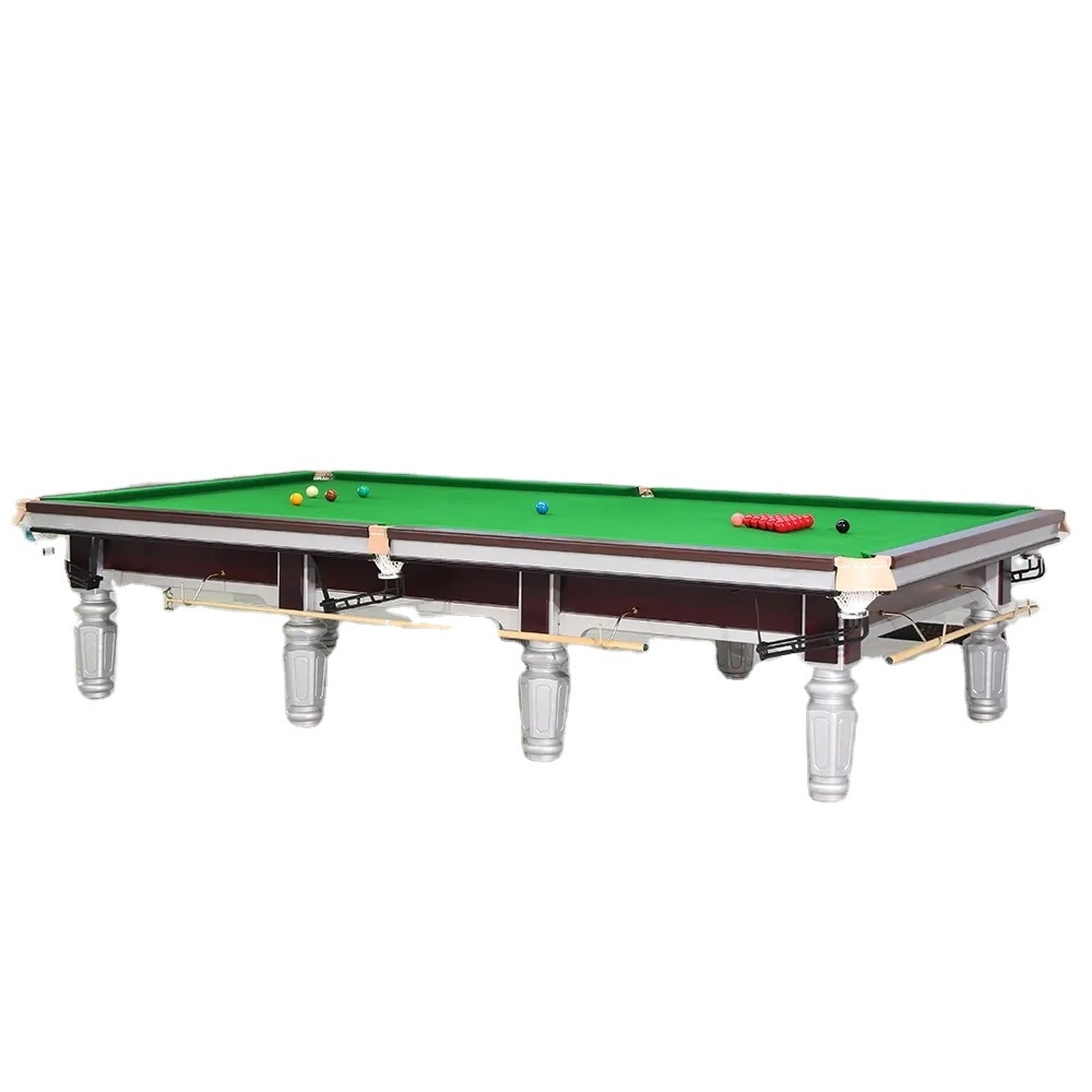 International standard solid wood frame golden slate black 12ft snooker billiard table pool tables