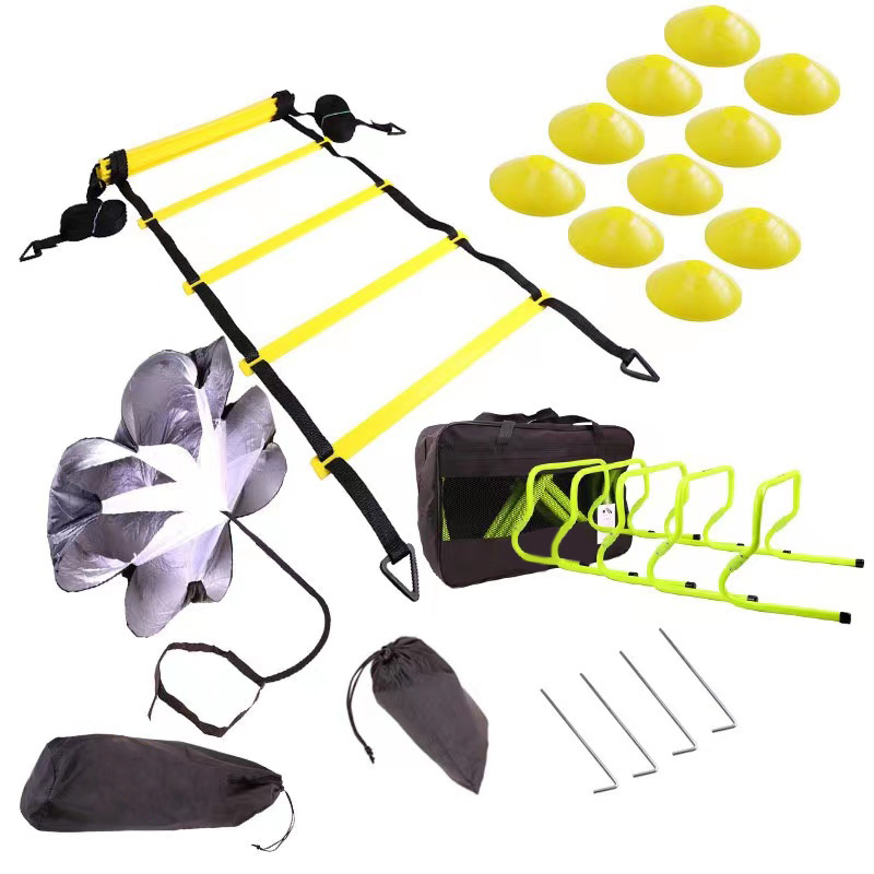 Football/Soccer Speed Quickness Agility Training Sets Equipment Ladders Hurdles Hex Rings Cones Reaction Ball With Carry Bag