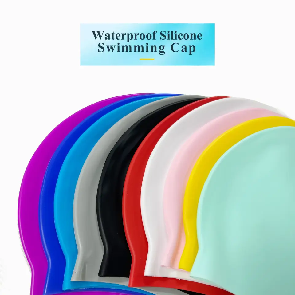 Factory Wholesale Price 50g 55g 60g 100% Silicone Swim Caps Made In China Professional Swimming Cap