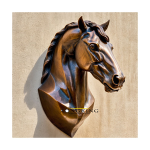 Horse head sculpture for wall decoration Bronze Horse head statue for home decor  Animal wall sculpture for home decor