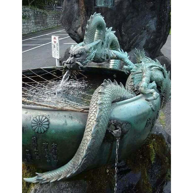 large bronze sculpture art nearby dragon water fountain for outdoor decor