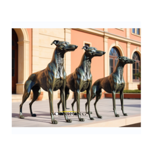 2023 Greyhounds statues Animals  Decoration  Bronze dog statue custom Life size Garden Sculpture Brass greyhounds statue