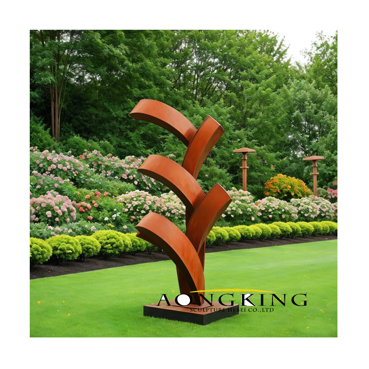 Modern design abstract Corten Art Sculpture Metal Water Fountain