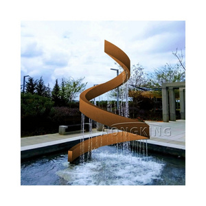 Modern design abstract Corten Art Sculpture Metal Water Fountain