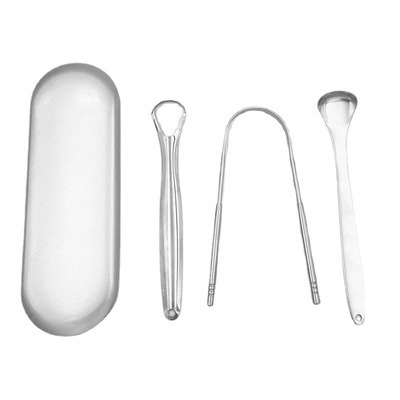 Medical Grade 100% Stainless Steel, Great for Oral Care Tongue Cleaner Scraper