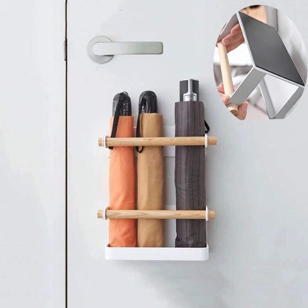 Umbrella Stand Rack Umbrella Holder,Wrought Iron Wall Mounted Rack Magnet Adsorption Umbrella Stand Space Saving Organizer