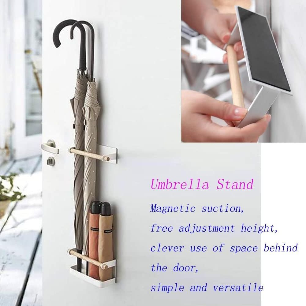 Umbrella Stand Rack Umbrella Holder,Wrought Iron Wall Mounted Rack Magnet Adsorption Umbrella Stand Space Saving Organizer