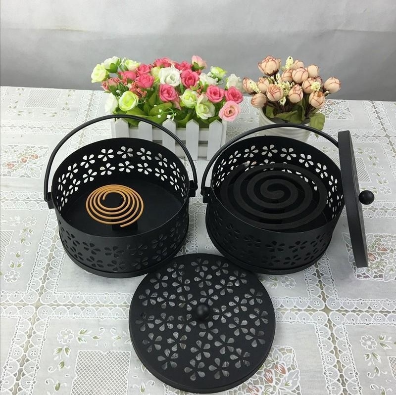 2022 Wholesale Portable Mosquito Coil Holder Retro Mosquito Incense Burner for Home and Camping With Handle