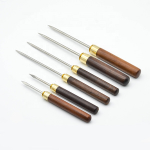 Wholesale Good Quality Multi Size Bar Professional Tool Wooden Handle Stainless Steel Ice Pick Ice Chisel