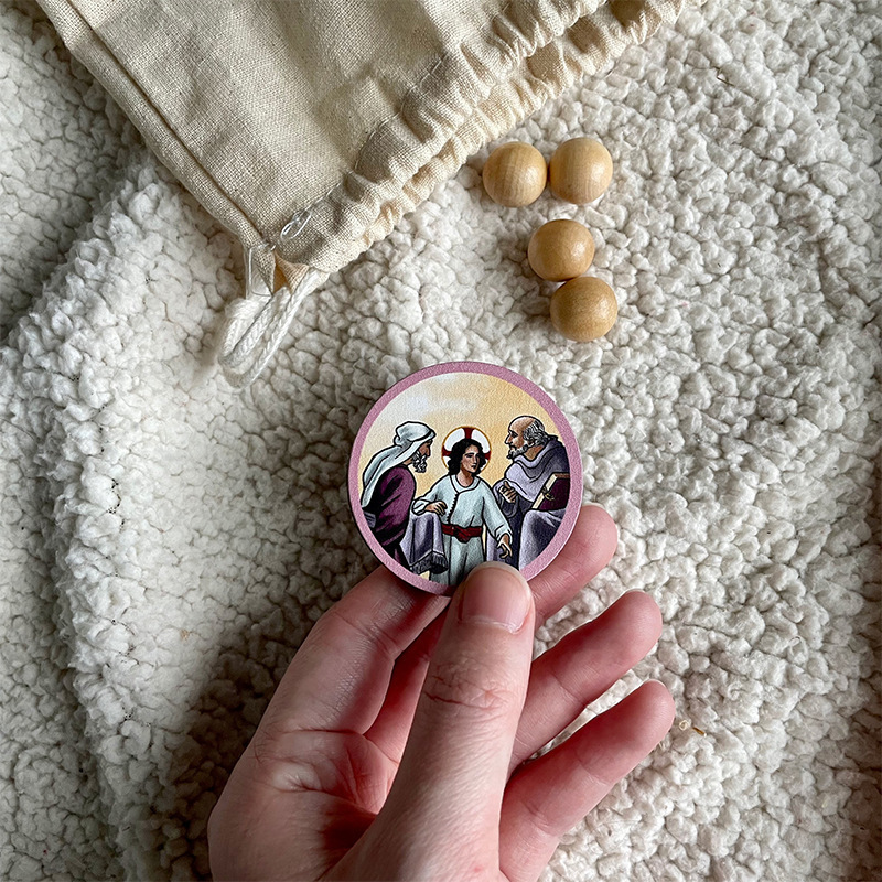 Solid Wood Rosary Board with Beads and Card