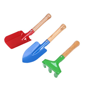 Kids Gardening Tools Set Rake, Spade,Beach Sand Play Tools with Sturdy Wooden Handle for Kids Gardening Planting Gifts