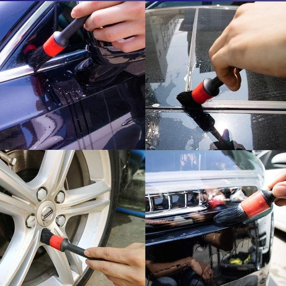 Auto Detailing Brush Set Perfect for Car Motorcycle Automotive Cleaning Wheels, Dashboard, Interior, Exterior, Leather, Air Vent