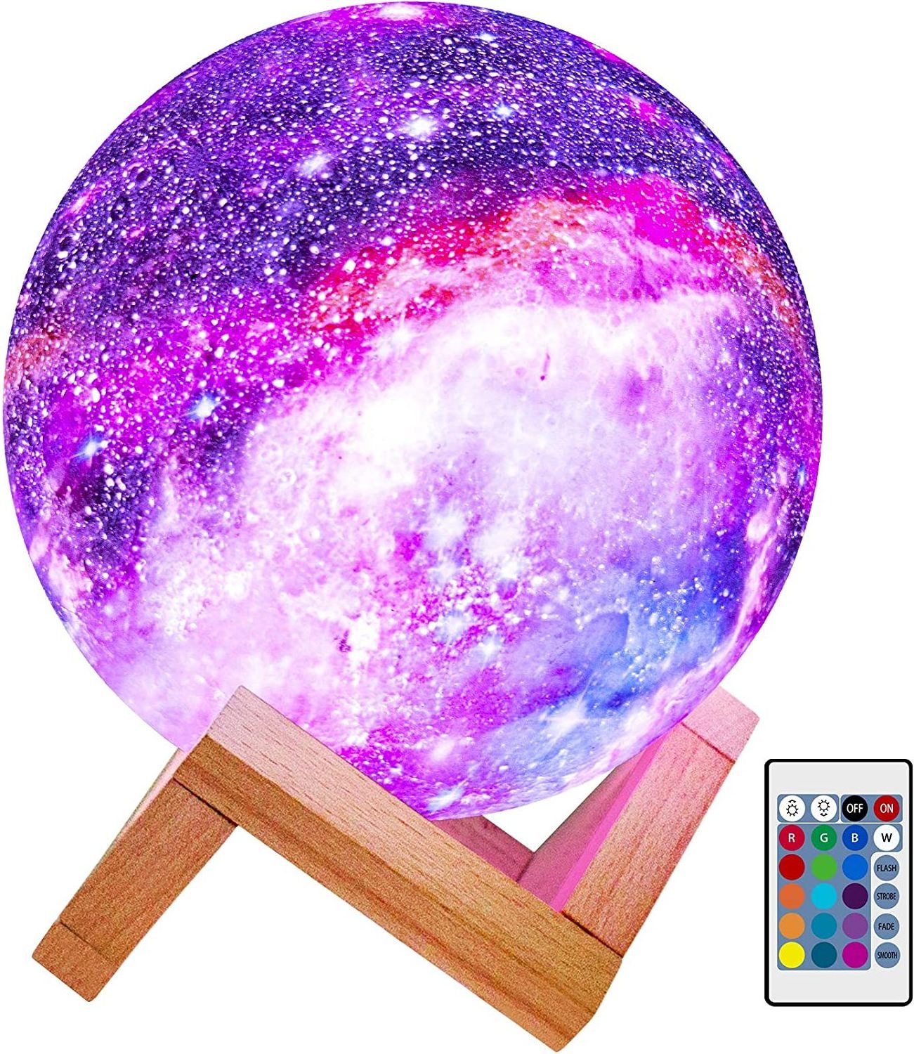 Moon Lamp Kids Night Light Galaxy Lamp 5.9 inch 16 Colors LED 3D Star Moon Light Wireless Speaker with Remote Controller