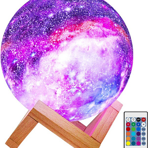 Moon Lamp Kids Night Light Galaxy Lamp 5.9 inch 16 Colors LED 3D Star Moon Light Wireless Speaker with Remote Controller