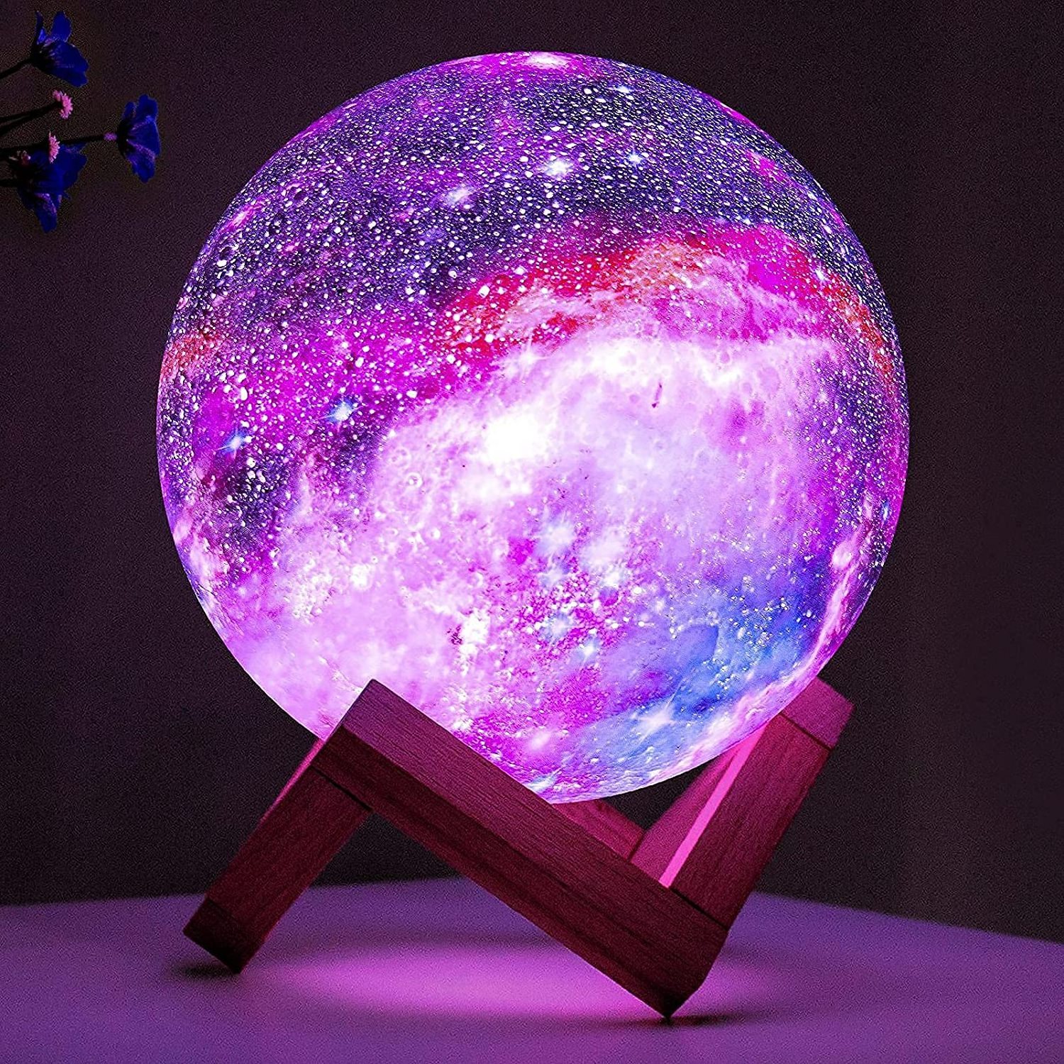 Moon Lamp Kids Night Light Galaxy Lamp 5.9 inch 16 Colors LED 3D Star Moon Light Wireless Speaker with Remote Controller