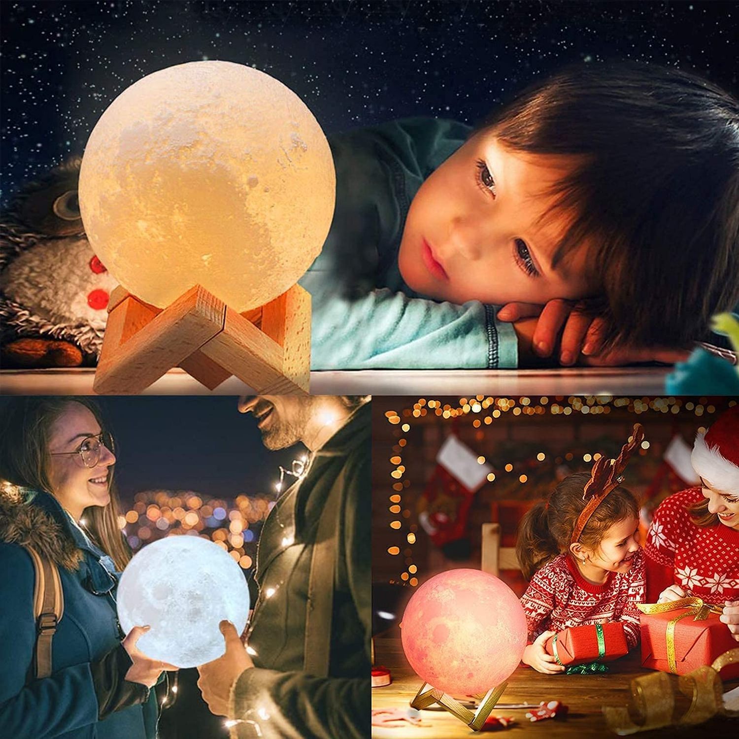 Moon Lamp Kids Night Light Galaxy Lamp 5.9 inch 16 Colors LED 3D Star Moon Light Wireless Speaker with Remote Controller