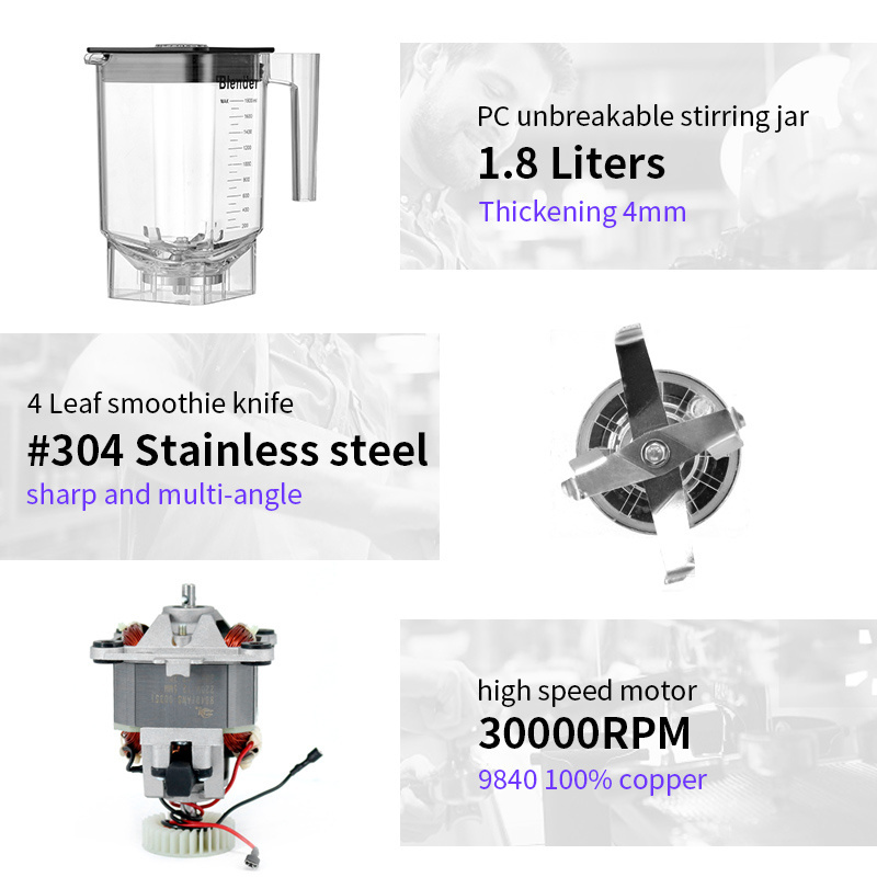 High Quality Stainless Steel Juicer Blender Blade Kitchen Fruit Blender Electric Commercial Blenders And Juicers