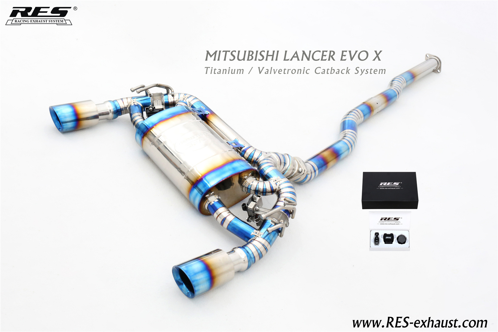 Grade 5 Titanium High Performance Exhaust Valvetronic Catback with Two Tailbpipe Exhaust System for Mitsubishi Lancer Evo X