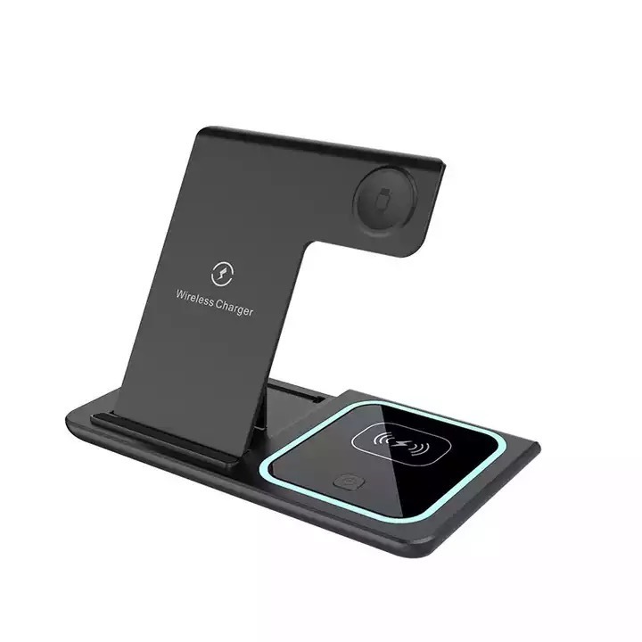 high quality manufacturer wholesale 15w 3 in 1 foldable wireless charger with charger light