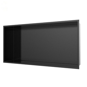 New Designs Double Bowel Bathroom Niche Matte Black Stainless Steel Shower Wall Niche SS304 Bathroom Recessed Metal Wall Niche