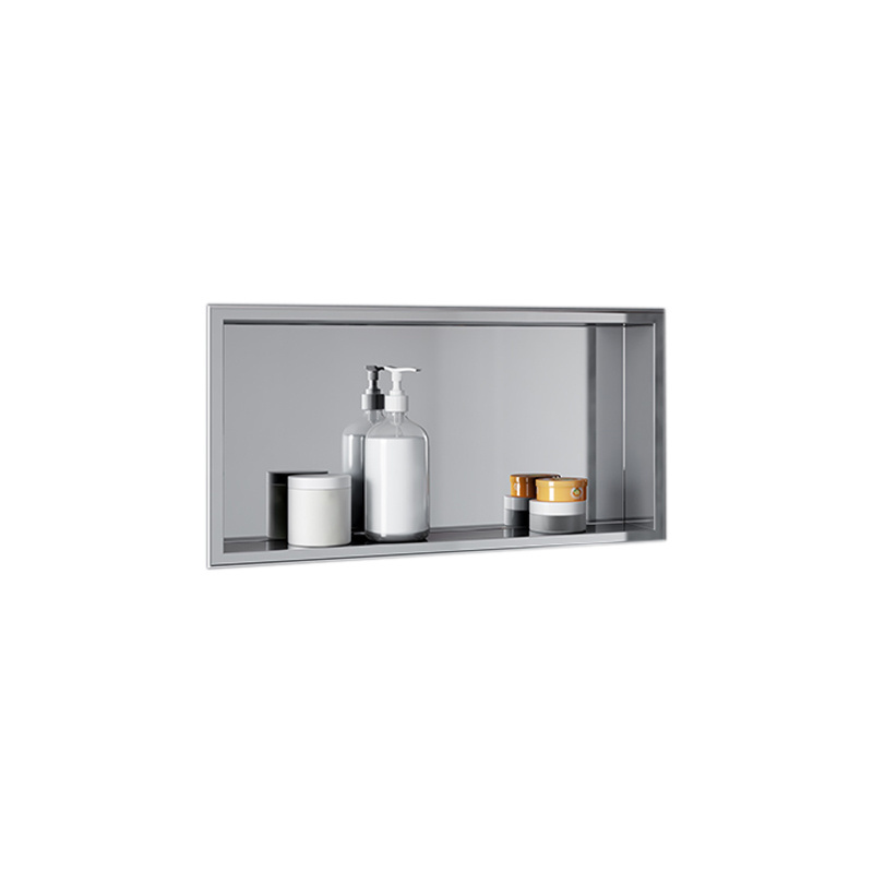 New Designs Double Bowel Bathroom Niche Matte Black Stainless Steel Shower Wall Niche SS304 Bathroom Recessed Metal Wall Niche