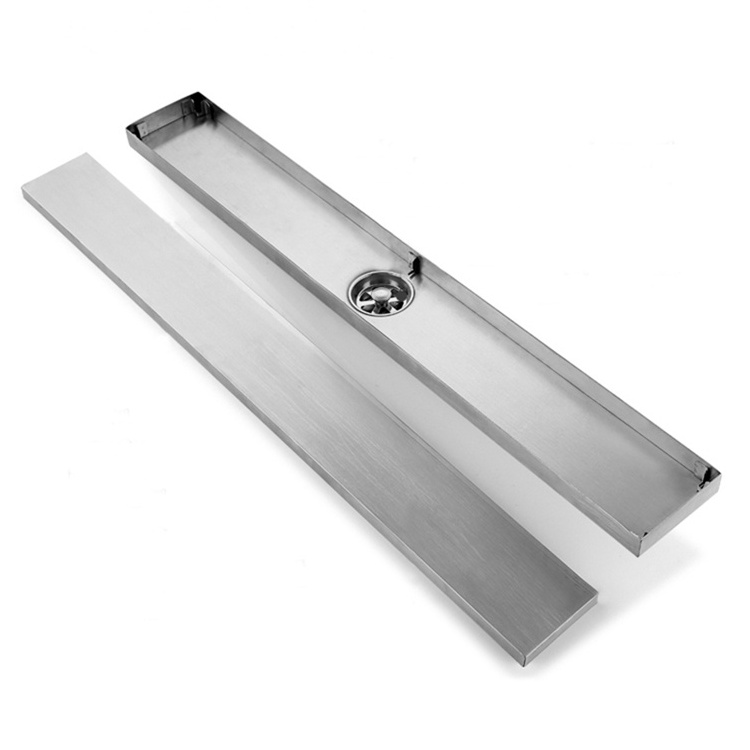 High Quality Bathroom Stainless Steel Floor Drain Trap Concrete Channel Shower Linear Drain Stainless Steel Floor Trap