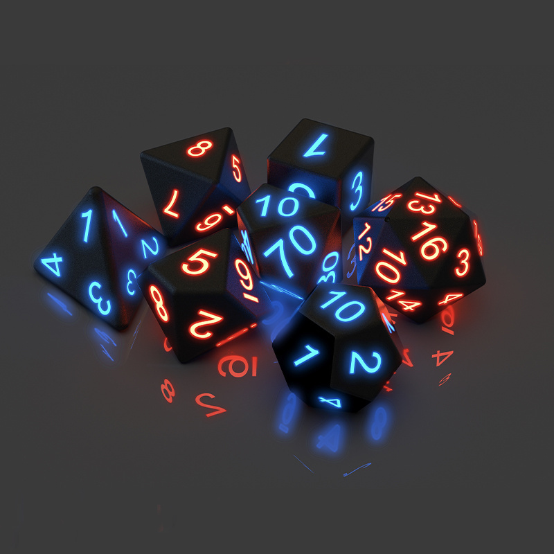 Color Side Funny Shape Luxury Dungeon Game Astrology D4 D6 16mm Logo Pixels Electronic Dice