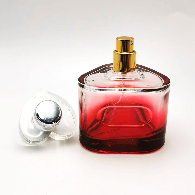 Perfume Glass Bottle 50ml 100ml Empty Perfume Bottle Red Luxury Triangles Perfume Spray Bottle