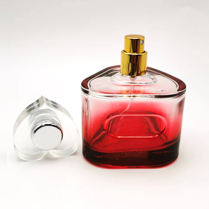 Perfume Glass Bottle 50ml 100ml Empty Perfume Bottle Red Luxury Triangles Perfume Spray Bottle