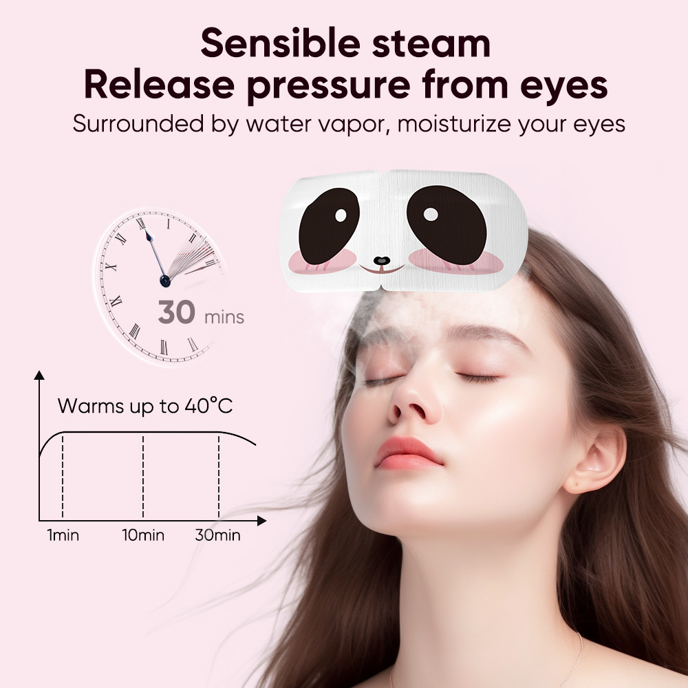 Private Label Gentle Instant Self Heating Steam Hot Warm Disposable Sleeping Eye Mask Eye Care Patch Heating Pad Steam Eye Mask