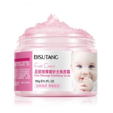 Customized brand baby skin mild deep cleaning foot massage exfoliator scrub