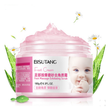 Customized brand baby skin mild deep cleaning foot massage exfoliator scrub