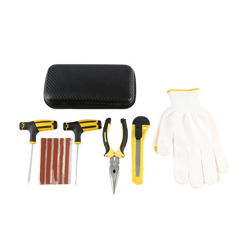 Black Box Factory Direct Hardcover Professional Emergency Tire Repair Kit Portable Full Range Of Accessories Tire Repair Tools