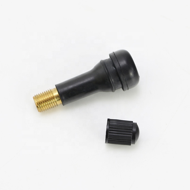 TR438 Diameter 8.8MM Copper Snap-in Rubber Tubeless Tire Valves Wheel Rim Stem EPDM Tyre Nipples Plastic Valve Cap Brass Core