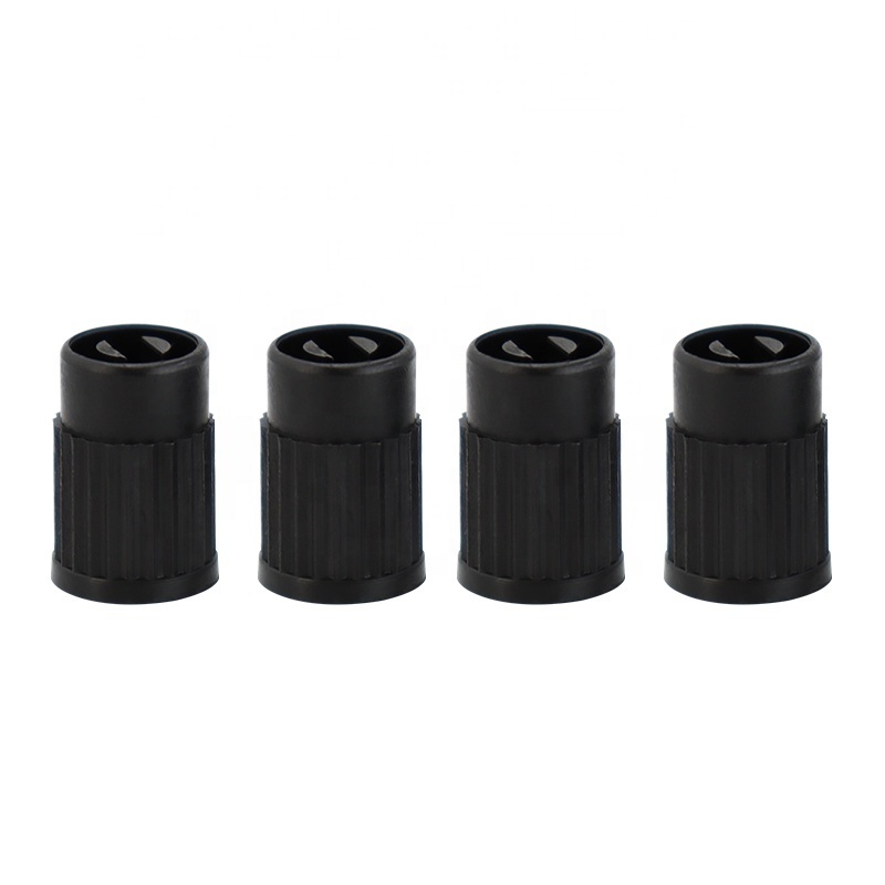 100pcs Core Remover Tire Valve Caps Black Plastic Tyre Valve Stem Covers with Screwdriver Top Tire Nipple Dust Caps No Seal