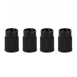 100pcs Core Remover Tire Valve Caps Black Plastic Tyre Valve Stem Covers with Screwdriver Top Tire Nipple Dust Caps No Seal