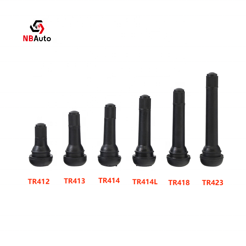 Hot Selling Snap-on Tubeless Rubber Valves TR412 TR413 TR414 TR418 TR423 Fit For Rim hole diameter 11.5mm Tire Valve Nozzle