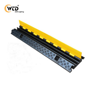 AOPU Yellow Flexible PVC Cover 2 Channel Stage USE Rubber And Plastic Cable Tray Floor Cable Cover Protector