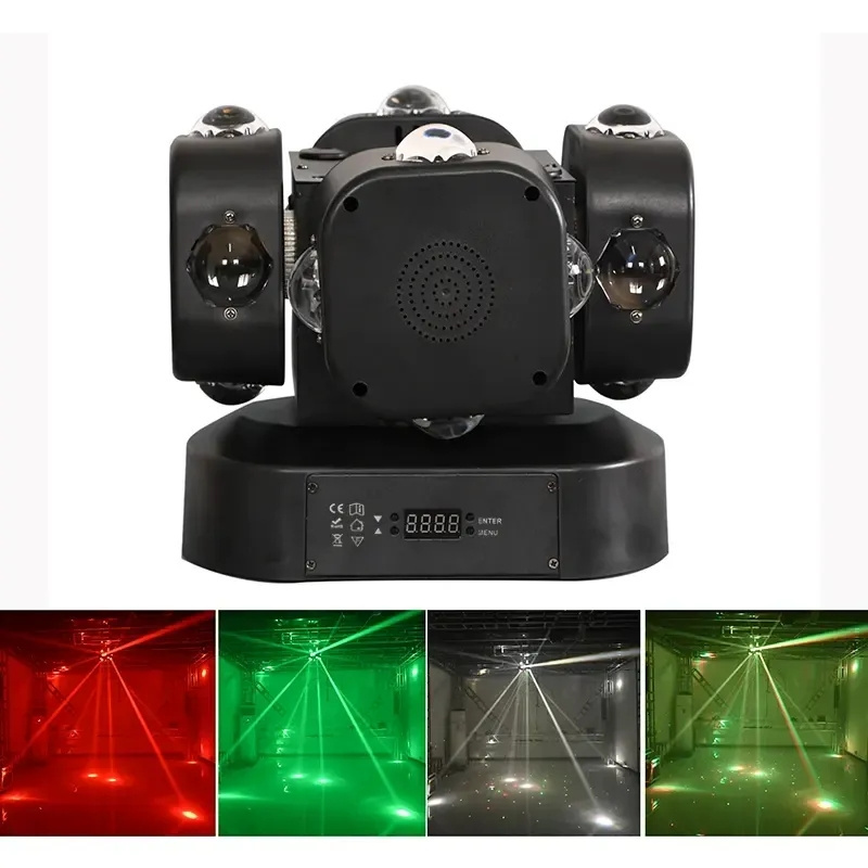 AOPU Hot Seel 16Pcs 10W Rotating Beam Laser Moving Head Light 200W Portable Laser Show Full Color LED Moving Head Light