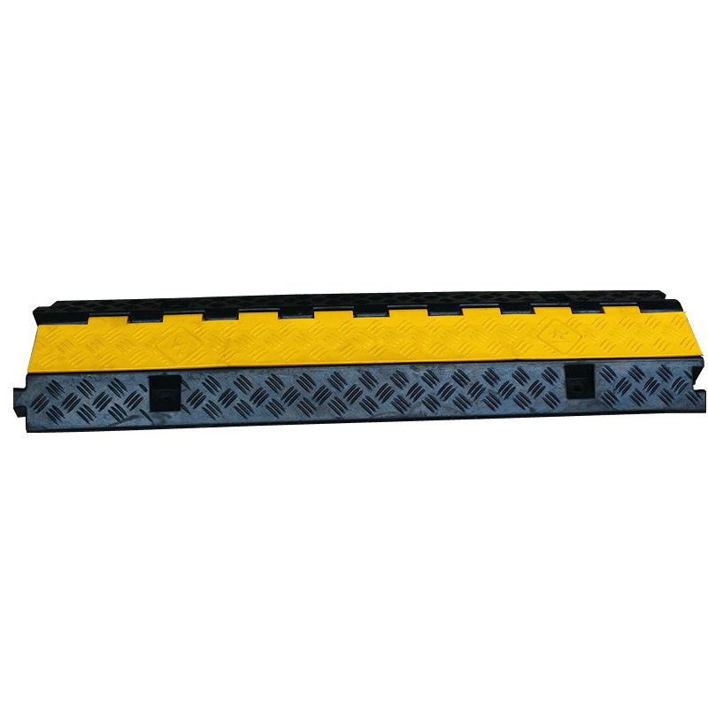 AOPU Yellow Flexible PVC Cover 2 Channel Stage USE Rubber And Plastic Cable Tray Floor Cable Cover Protector