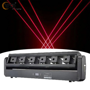 Dj Lazer Lighting 6 Eye 6 heads 500mw Red Beam Moving Head Laser Light for Disco Nightclub Bar