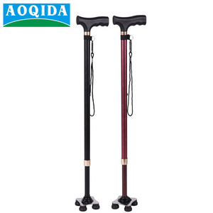 2024 AOQIDA new supply high quality alum adjustable two sections walking stick for old man cane for elderly