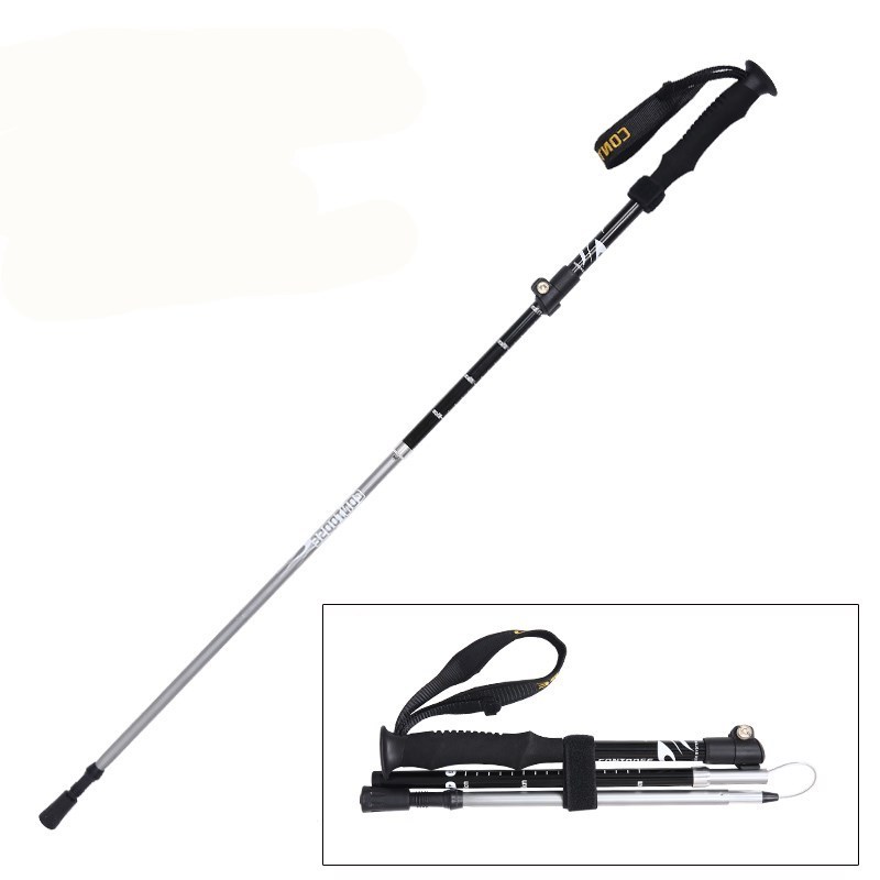 AOQIDA Foldable  five sections Hiking & Trekking Poles, 2 Extremely Lightweight Collapsible Folding Walking Sticks