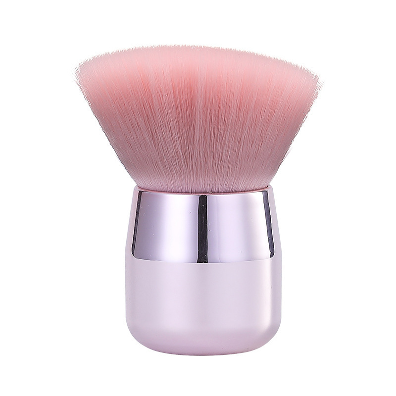 New Metal Handle Mushroom Head Cosmetic Kabuki Mini Powder Brush Nail Art Powder Dust Flocking Remover Brush