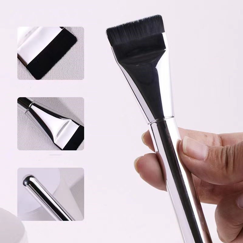 Vegan Foundation Makeup Brush Synthetic Hair Professional Flat Ultra Thin Type Foundation Brush High Quality