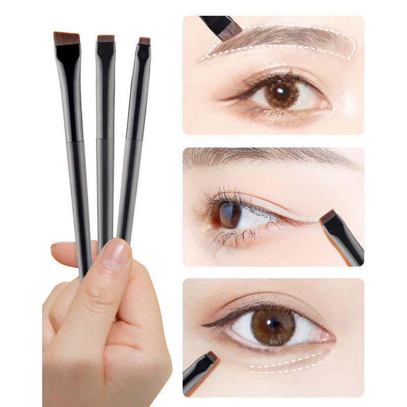 Wholesale Private Label Angled Eye Liner Eyeliner Brow Eyebrow Brush Flat Top Trending Single Slanted Angle Liner Brow Brush