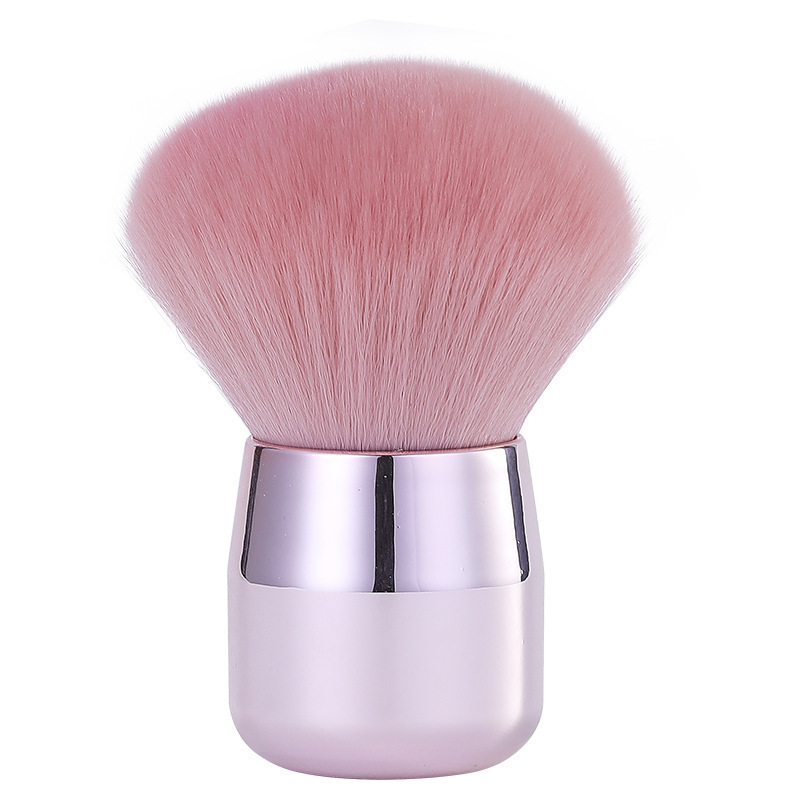 New Metal Handle Mushroom Head Cosmetic Kabuki Mini Powder Brush Nail Art Powder Dust Flocking Remover Brush