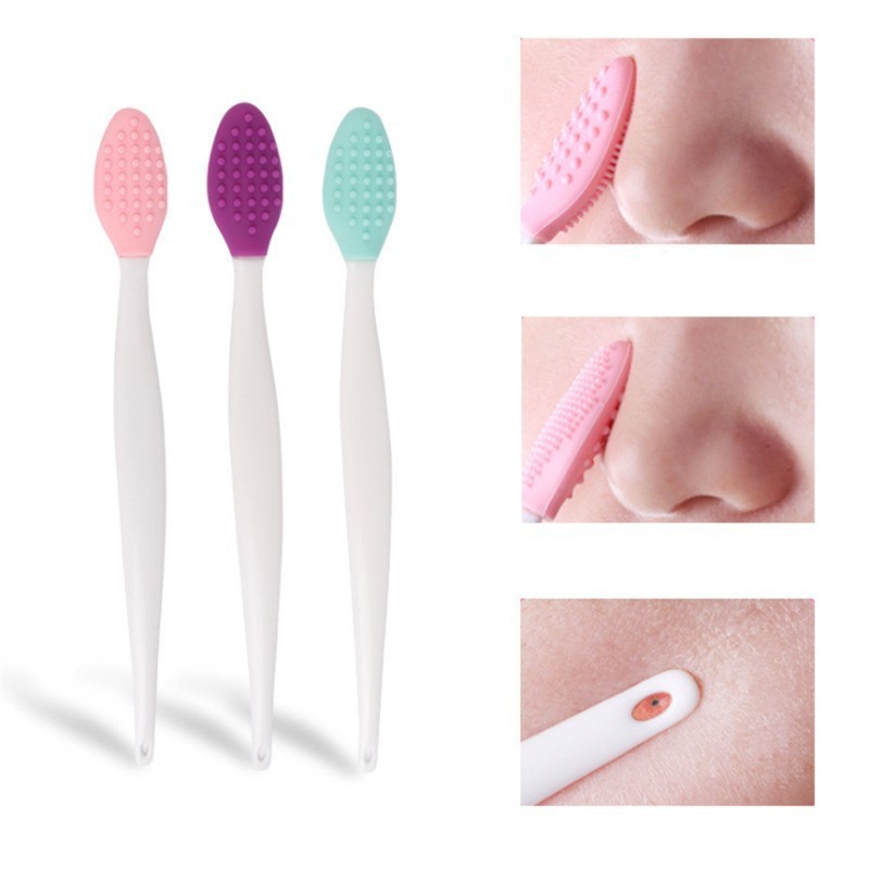 Clean Nose Dirt Double Sided Soft Silicone Lip Scrub  Exfoliating Nasal Washing Brush