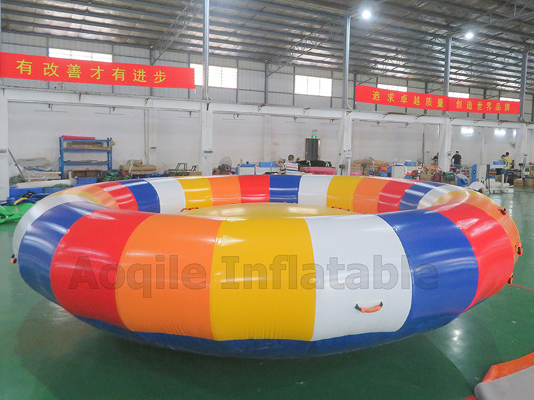 Hot sale Commercial Towable Inflatable colourful Rolling Donut Water Disco Boat