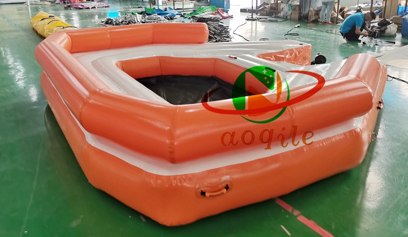 6-10 Person Inflatable Water Raft Pool Tropical Tahiti Ocean Floating Island, Large inflatable water floating islands